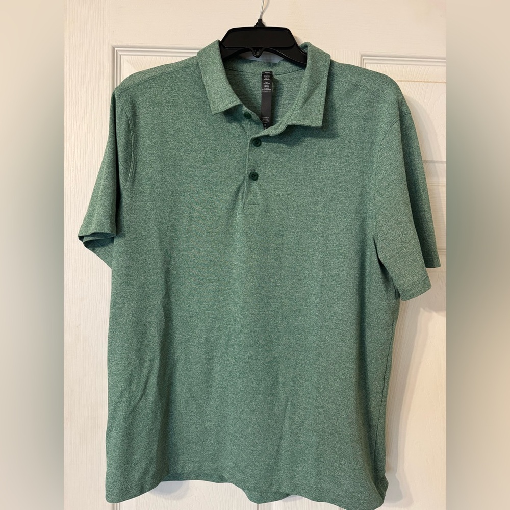 lululemon athletica Men's Heathered Green Polo